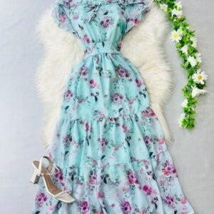 Vestido Floral Verde Morgana.